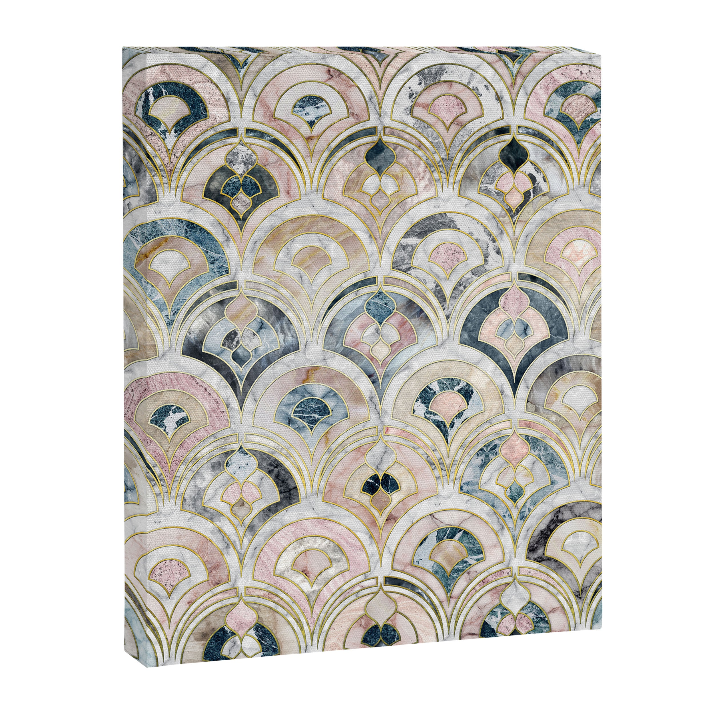 Art Deco Marble Tiles in Soft Pastels Canvas Print Gallery Image 6