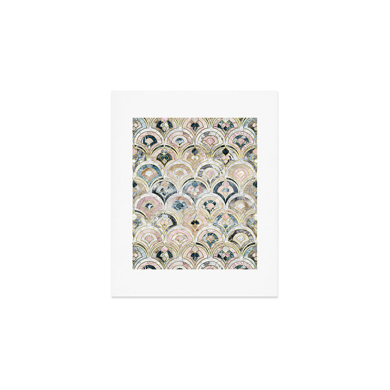 Art Deco Marble Tiles in Soft Pastels Art Print Gallery Image 1