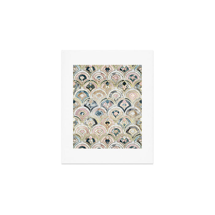 Art Deco Marble Tiles in Soft Pastels Art Print Gallery Image 1