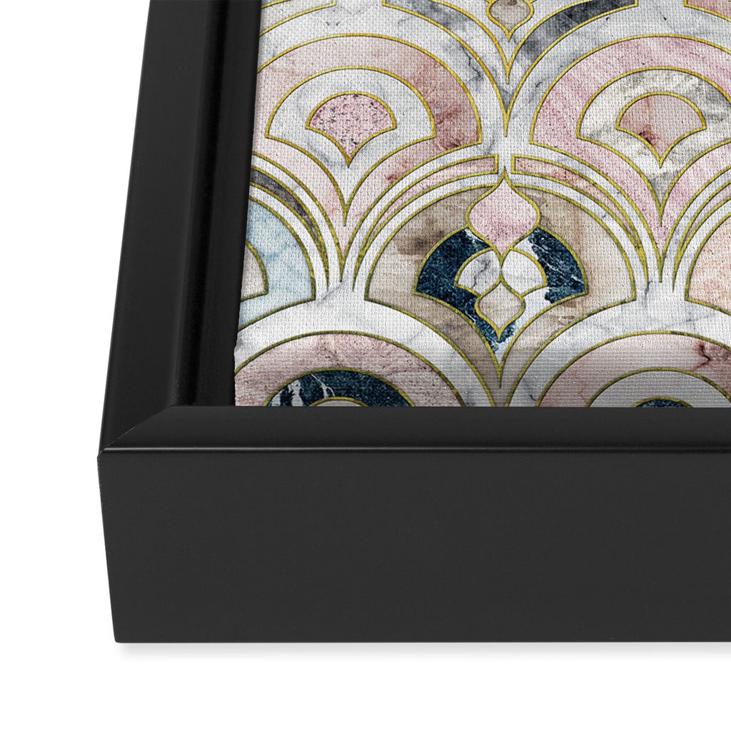 Art Deco Marble Tiles in Soft Pastels Framed Canvas Print Gallery Image 3