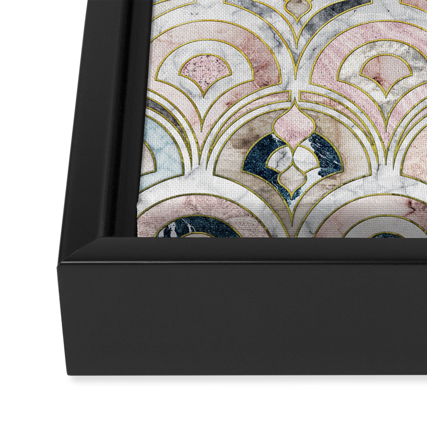 Art Deco Marble Tiles in Soft Pastels Framed Canvas Print Gallery Image 3