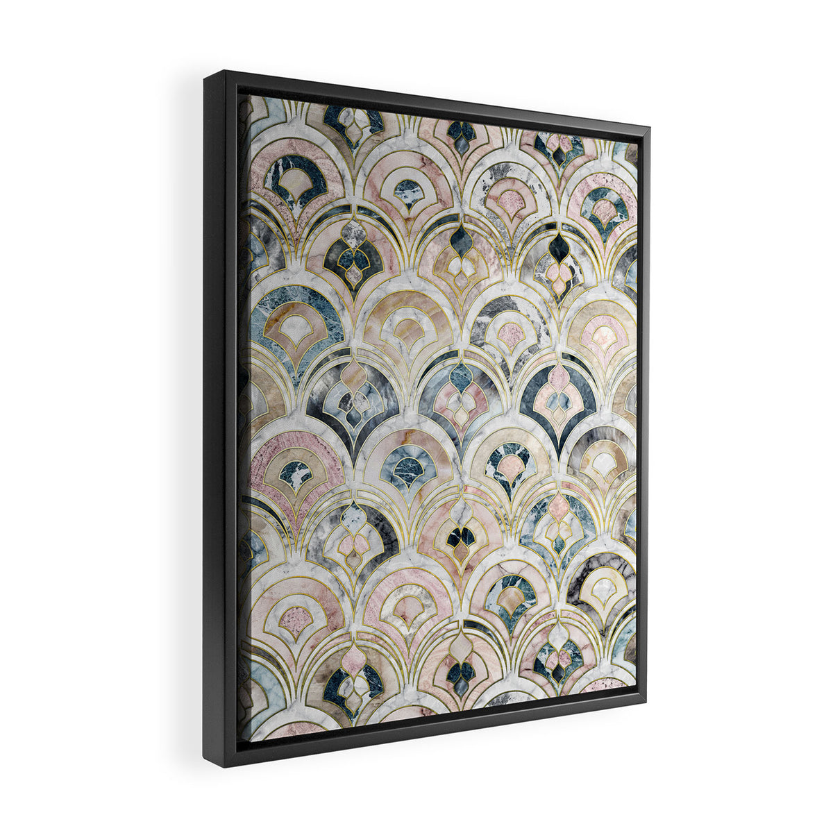 Art Deco Marble Tiles in Soft Pastels Framed Canvas Print Gallery Image 2