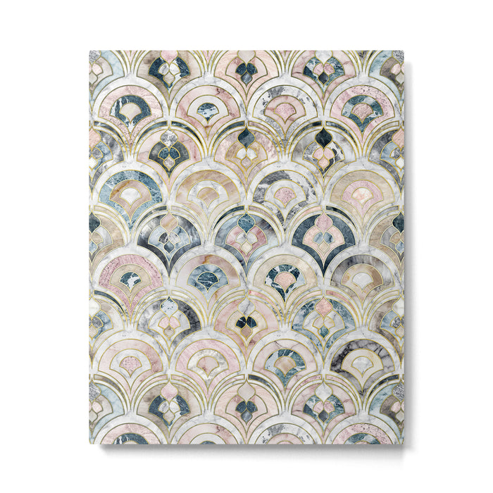 Art Deco Marble Tiles in Soft Pastels Metal Print Gallery Image 1