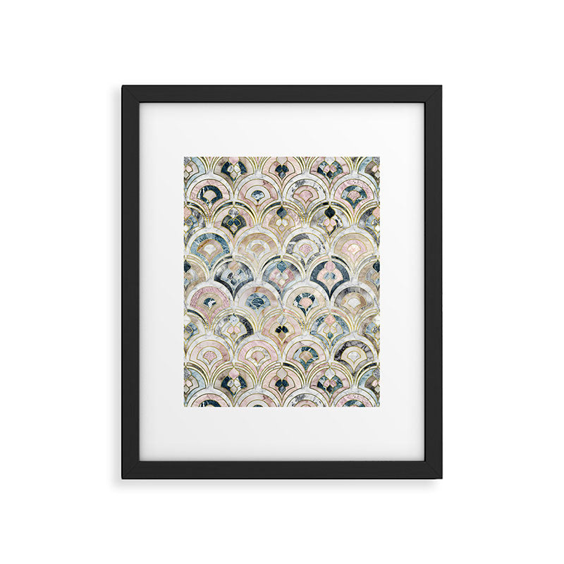 Art Deco Marble Tiles in Soft Pastels Framed Art Print Gallery Image 5