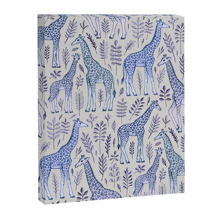 Blue Giraffe Pattern Canvas Print Gallery Image 1