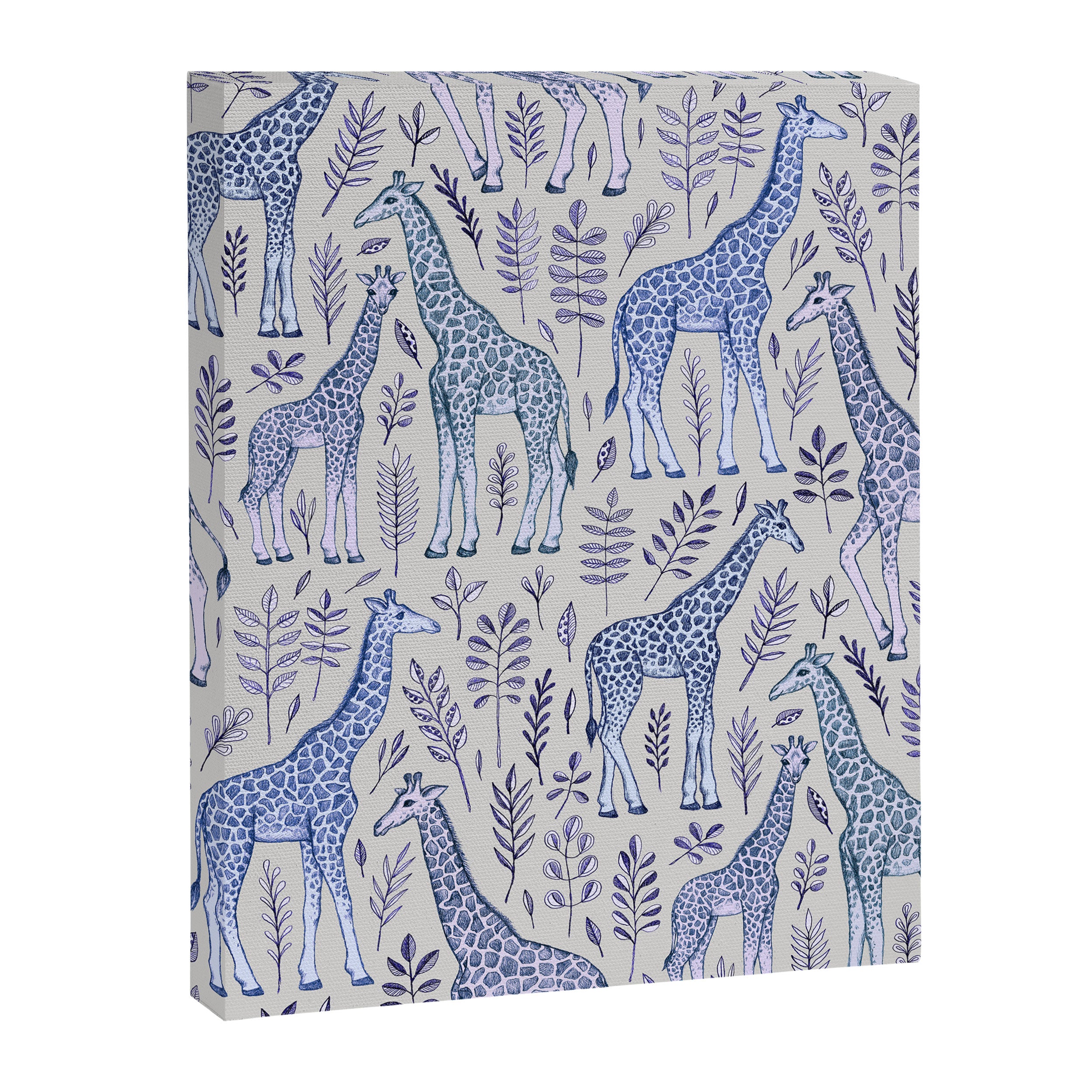 Blue Giraffe Pattern Canvas Print Gallery Image 6