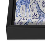 Blue Giraffe Pattern Framed Canvas Print Gallery Image 3