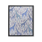 Blue Giraffe Pattern Framed Canvas Print Gallery Image 6