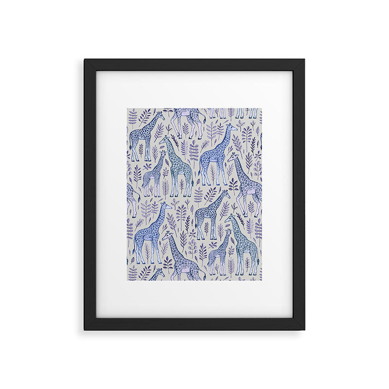 Blue Giraffe Pattern Framed Art Print Gallery Image 5