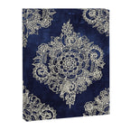 Cream Floral Moroccan Pattern on Deep Indigo Ink Canvas Print Gallery Image 8