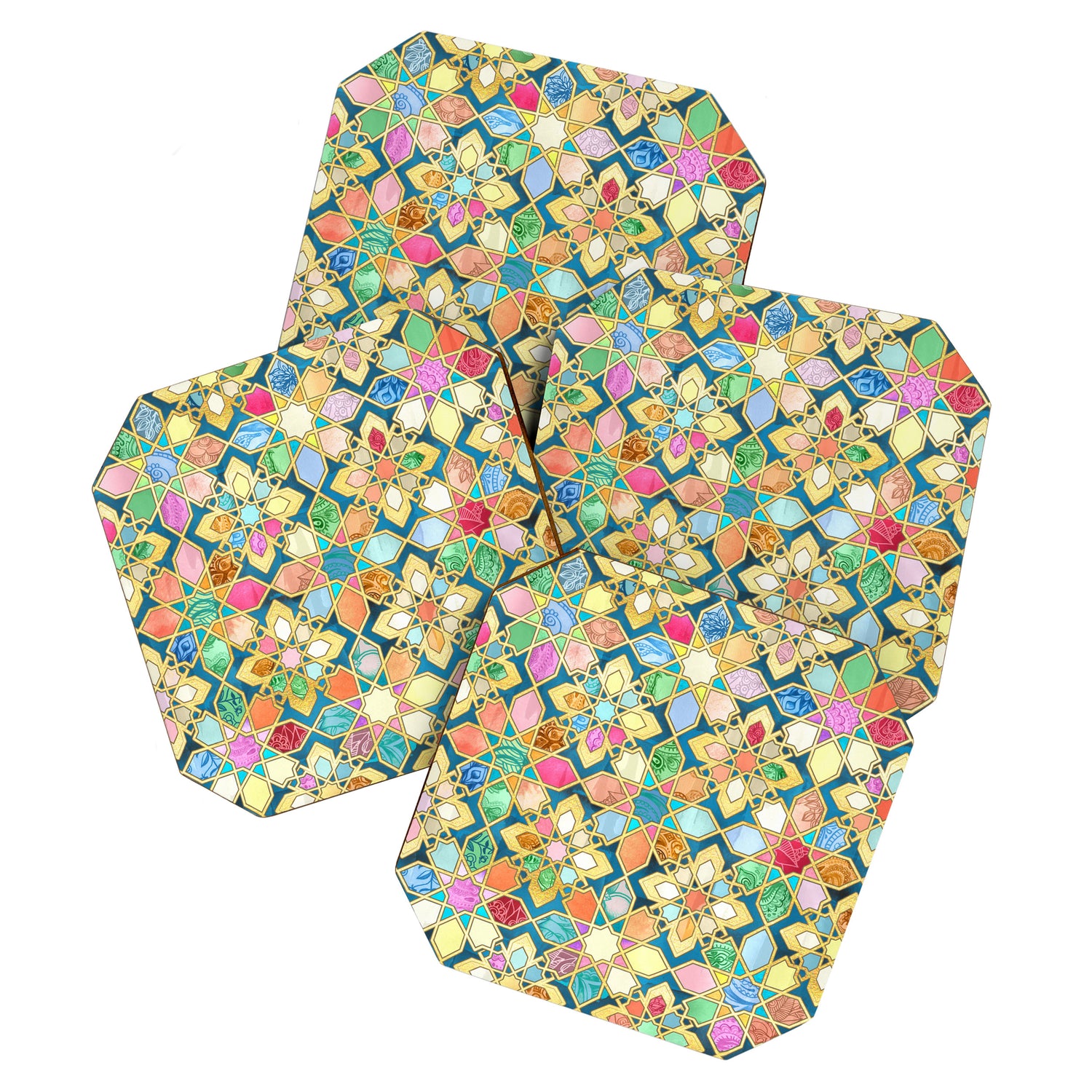 Gilded Moroccan Mosaic Tiles Coaster Gallery Image 1
