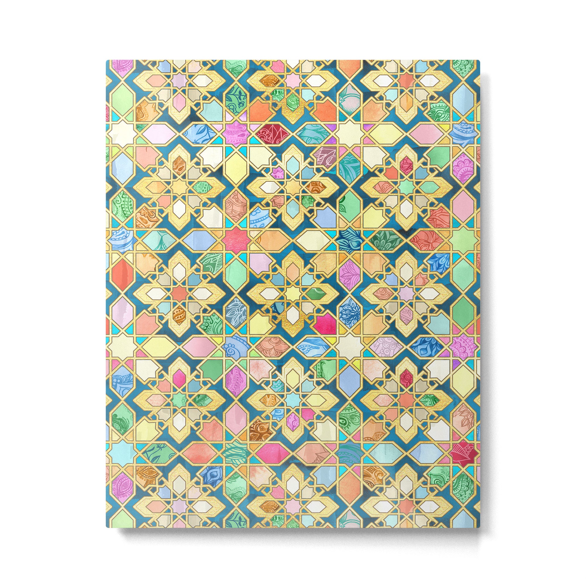 Gilded Moroccan Mosaic Tiles Metal Print Gallery Image 6