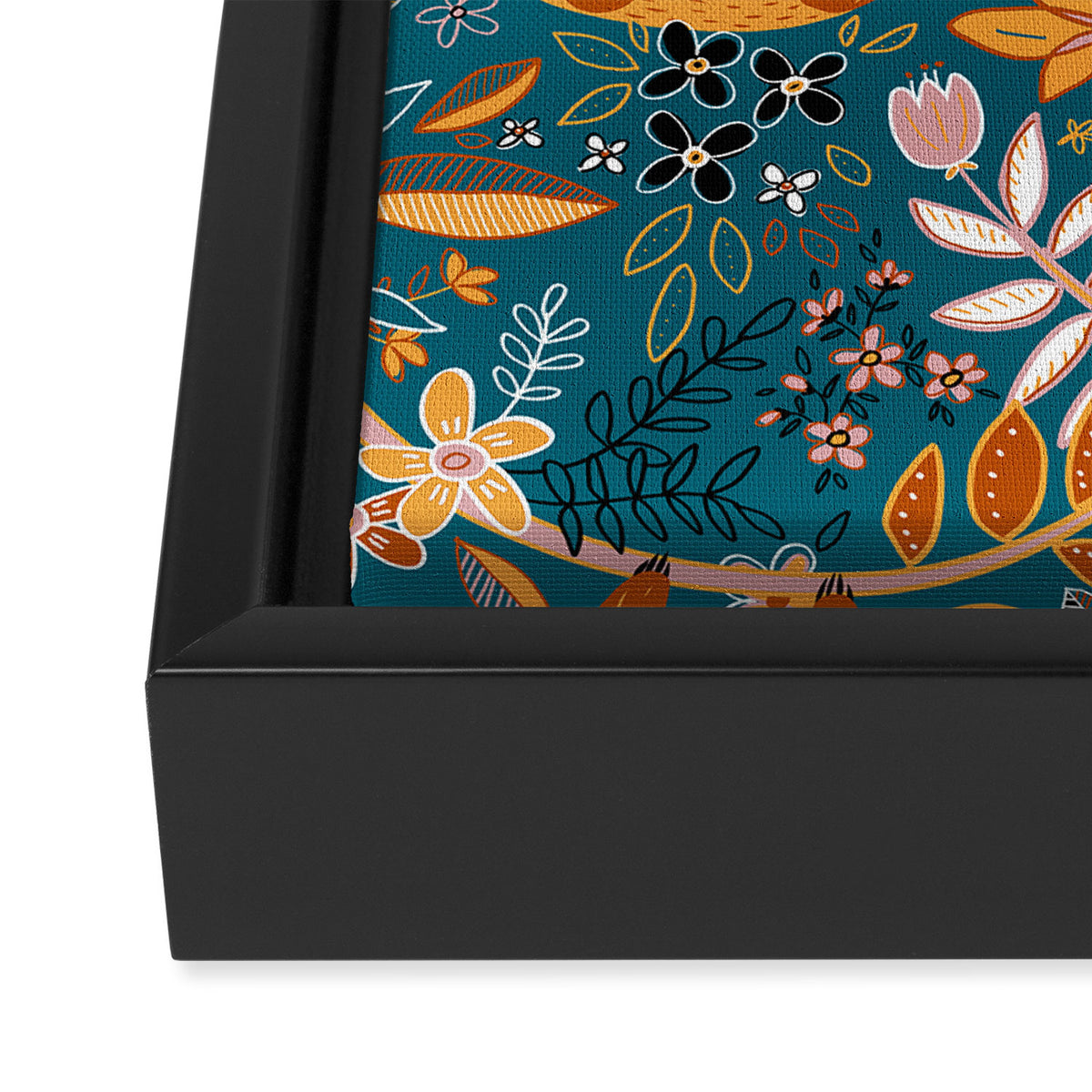 Happy Boho Sloth Floral Framed Canvas Print Gallery Image 3