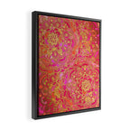 Hot Pink and Gold Baroque Floral Pattern Framed Canvas Print Gallery Image 2