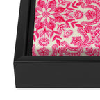 Hot Pink & Soft Cream Folk Art Pattern Framed Canvas Print Gallery Image 3