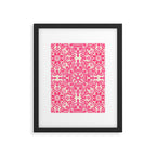 Hot Pink & Soft Cream Folk Art Pattern Framed Art Print Gallery Image 5