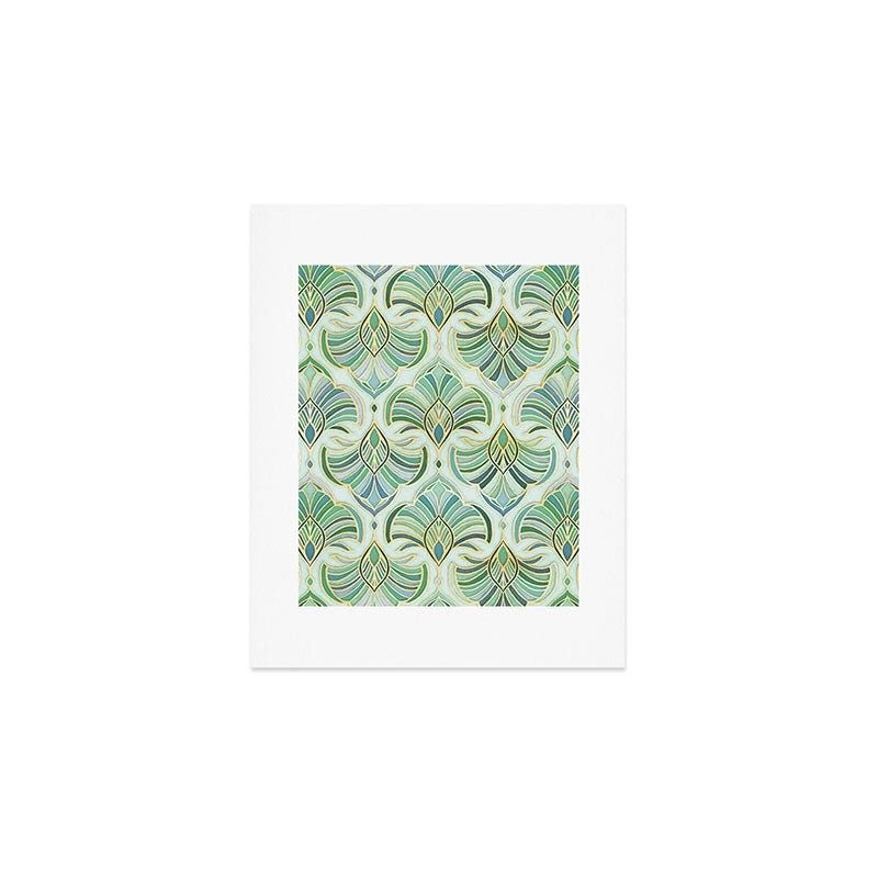 Jade Enamel Art Deco Fans Art Print Gallery Image 1
