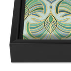 Jade Enamel Art Deco Fans Framed Canvas Print Gallery Image 3