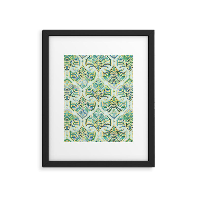 Jade Enamel Art Deco Fans Framed Art Print Gallery Image 5