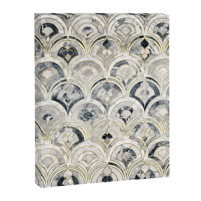 Monochrome Art Deco Marble Tiles Canvas Print Gallery Image 1