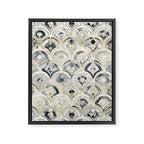 Monochrome Art Deco Marble Tiles Framed Canvas Print Gallery Image 6
