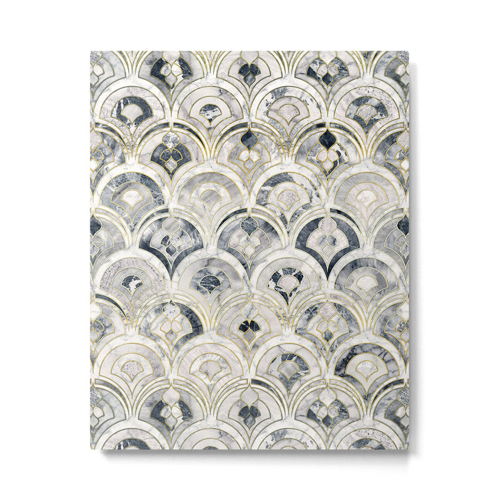 Monochrome Art Deco Marble Tiles Metal Print Gallery Image 1