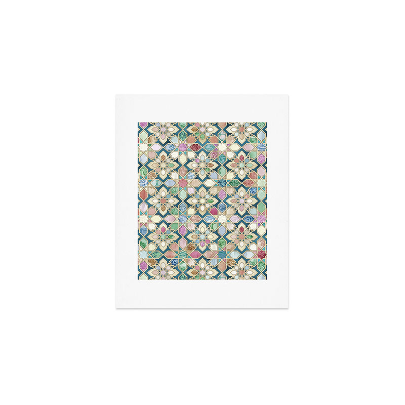 Muted Moroccan Mosaic Tiles Art Print Gallery Image 1
