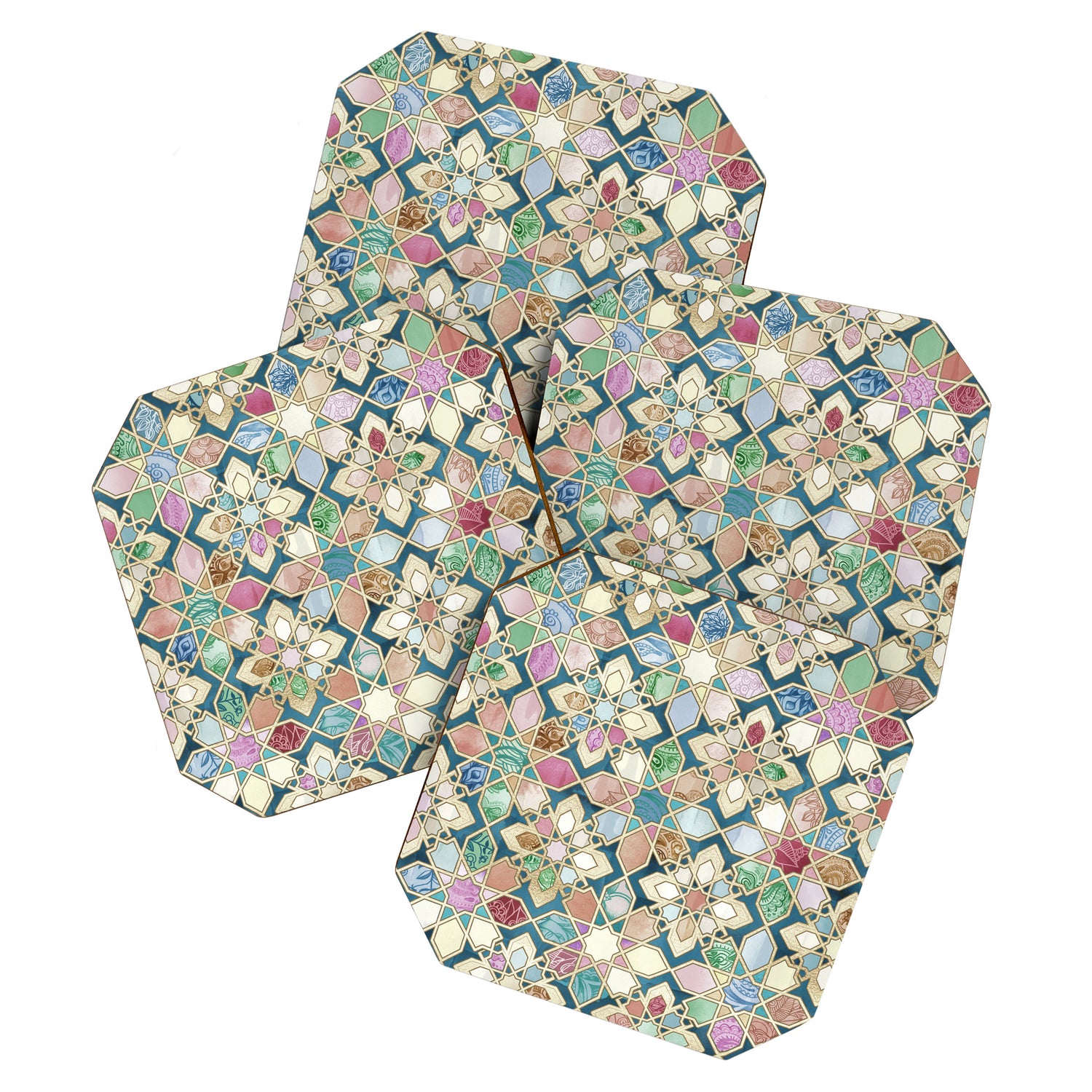 Muted Moroccan Mosaic Tiles Coaster Gallery Image 1