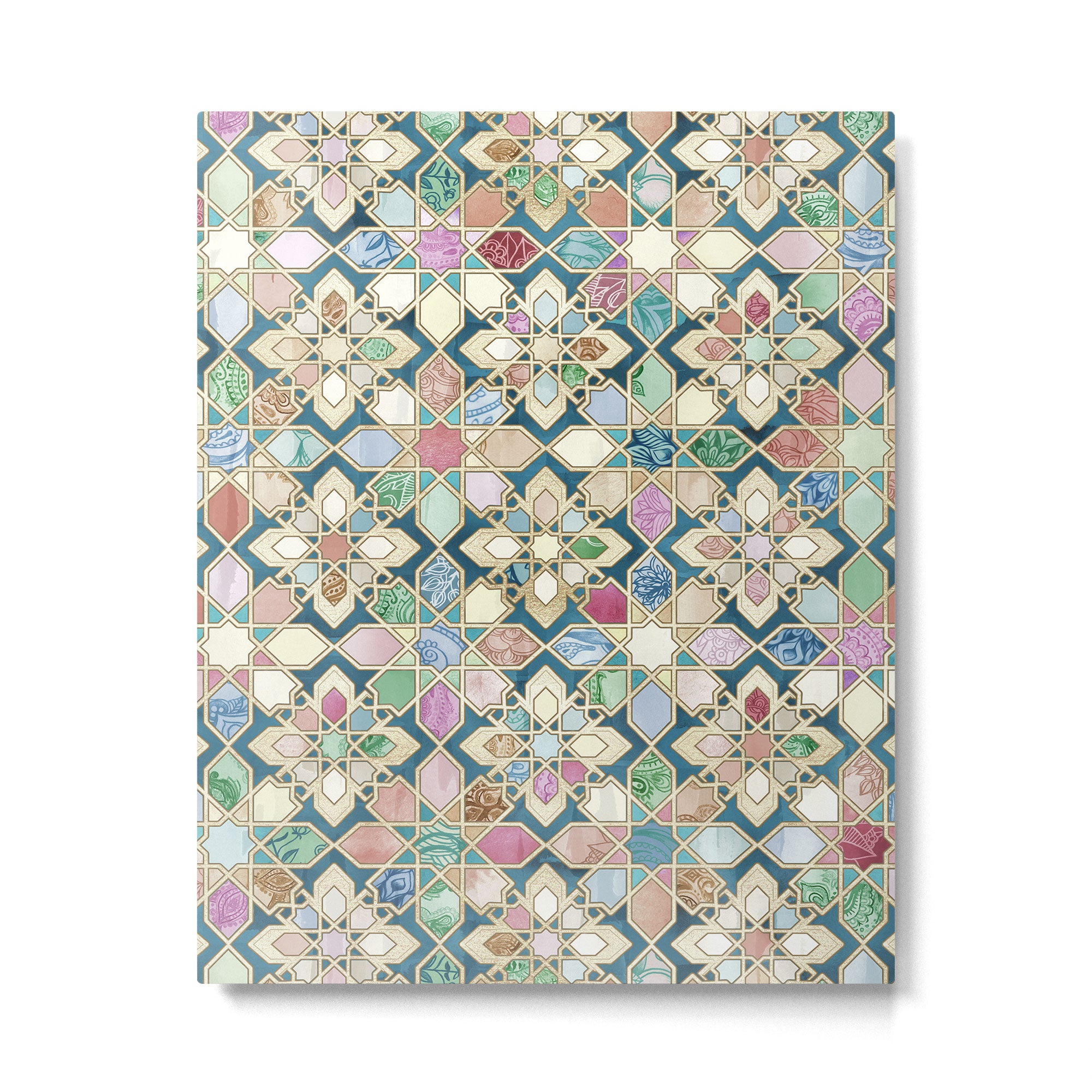 Muted Moroccan Mosaic Tiles Metal Print Gallery Image 6