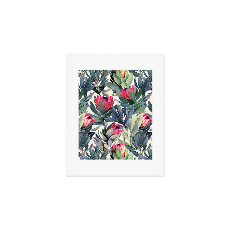 Painted Protea Pattern Art Print Gallery Image 1
