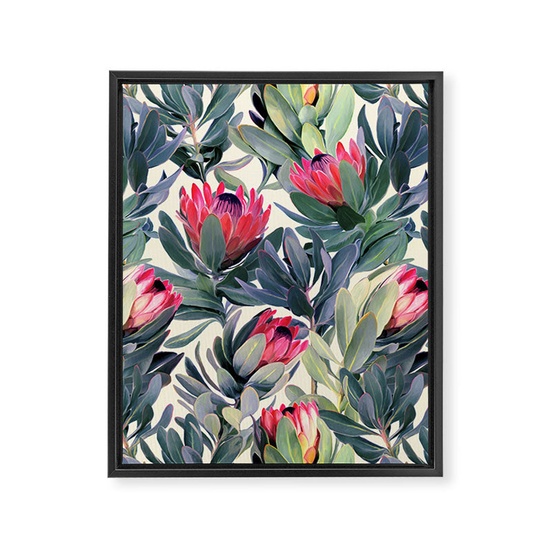 Painted Protea Pattern Framed Canvas Print Gallery Image 6