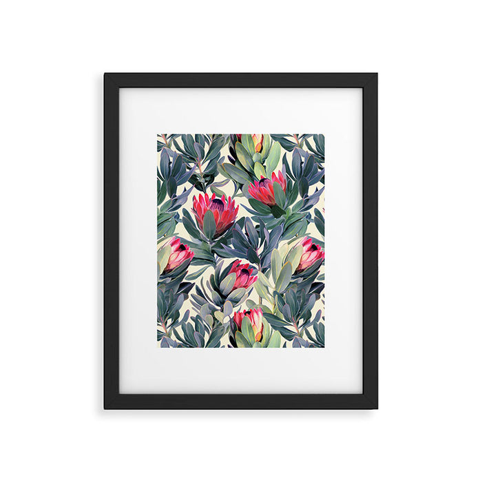 Painted Protea Pattern Framed Art Print Gallery Image 1