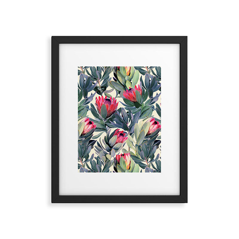 Painted Protea Pattern Framed Art Print Gallery Image 5