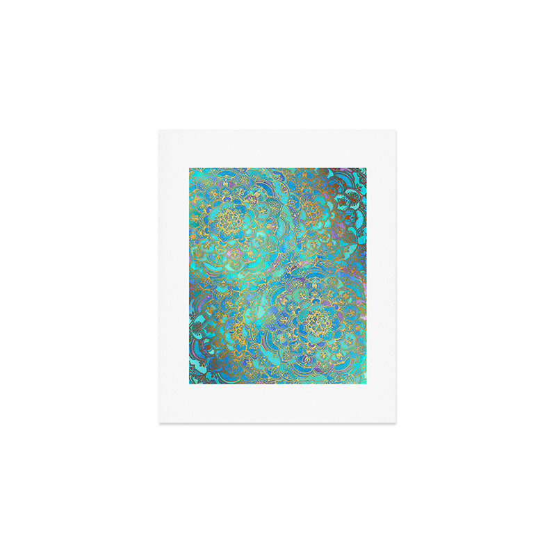 Sapphire & Jade Stained Glass Mandalas Art Print Gallery Image 1