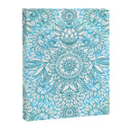 Turquoise Blue, Teal & White Protea Doodle Pattern Canvas Print Gallery Image 6