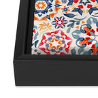 Watercolor Kaleidoscope Floral - desaturated Framed Canvas Print Gallery Image 3