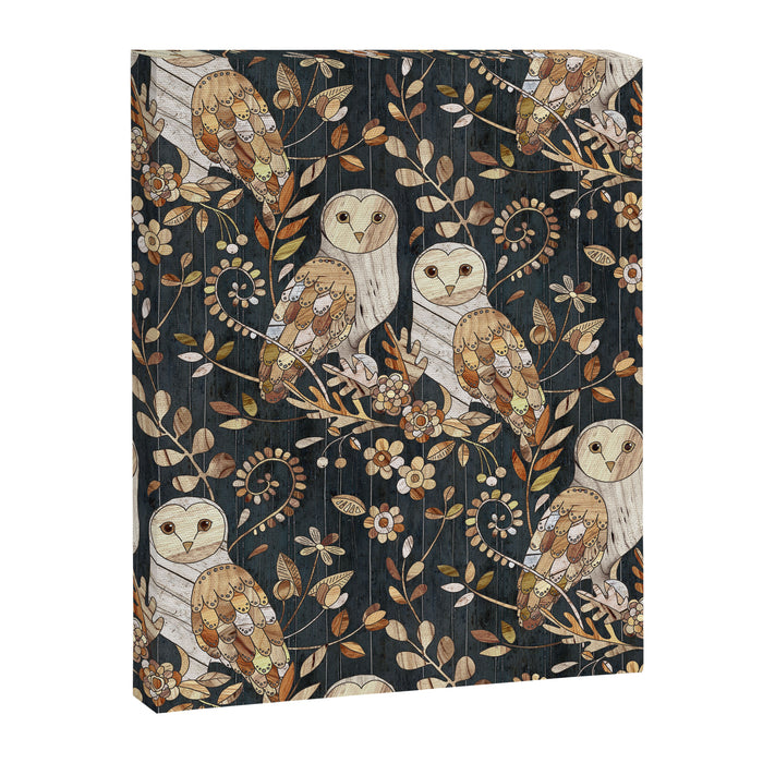 Wooden Wonderland Barn Owl Collage Canvas Print Gallery Image 1