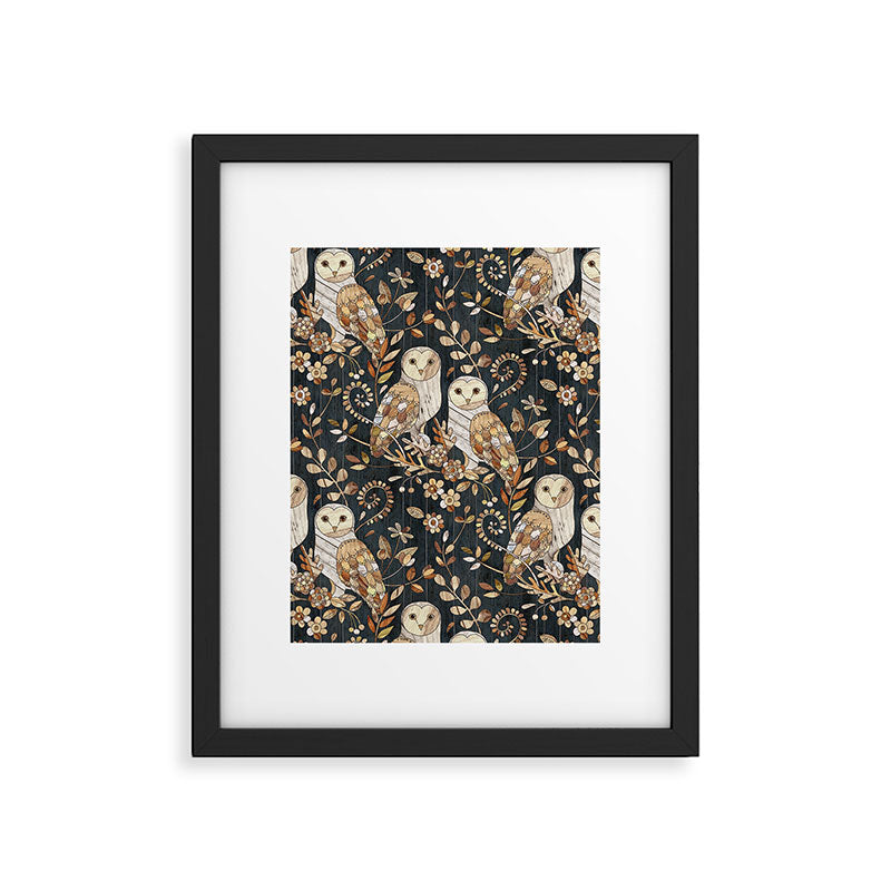 Wooden Wonderland Barn Owl Collage Framed Art Print Gallery Image 5