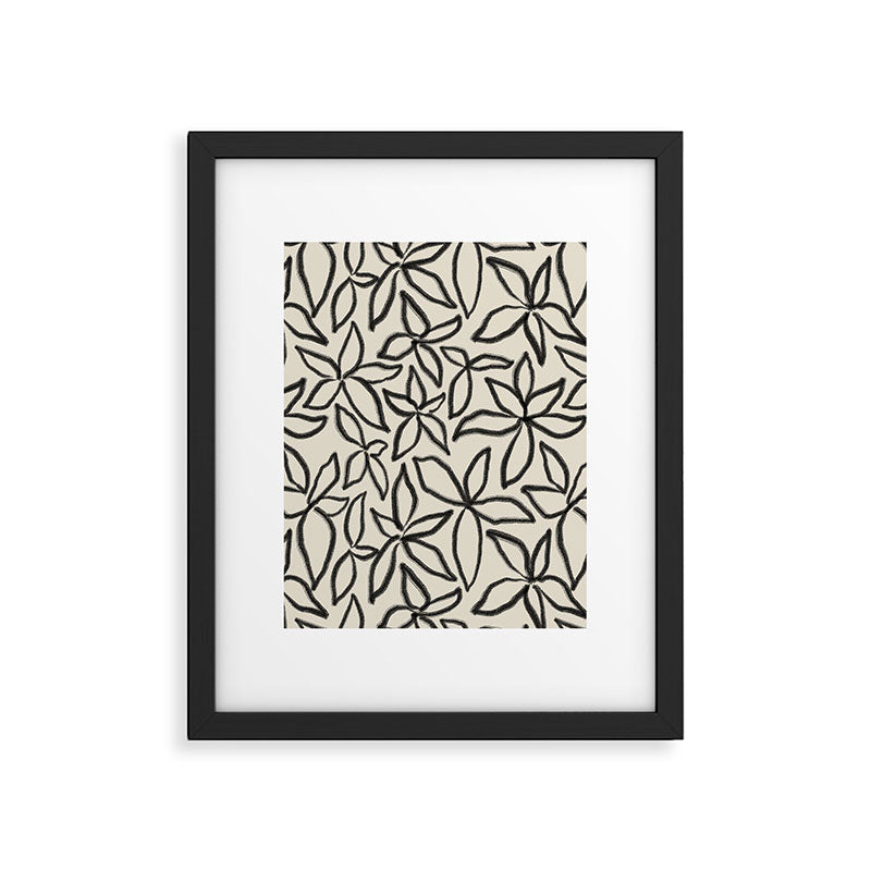 Abstract Brushed Line Art Florals Framed Art Print Gallery Image 5