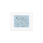Blue and Gray Modern Florals Art Print Gallery Image 1