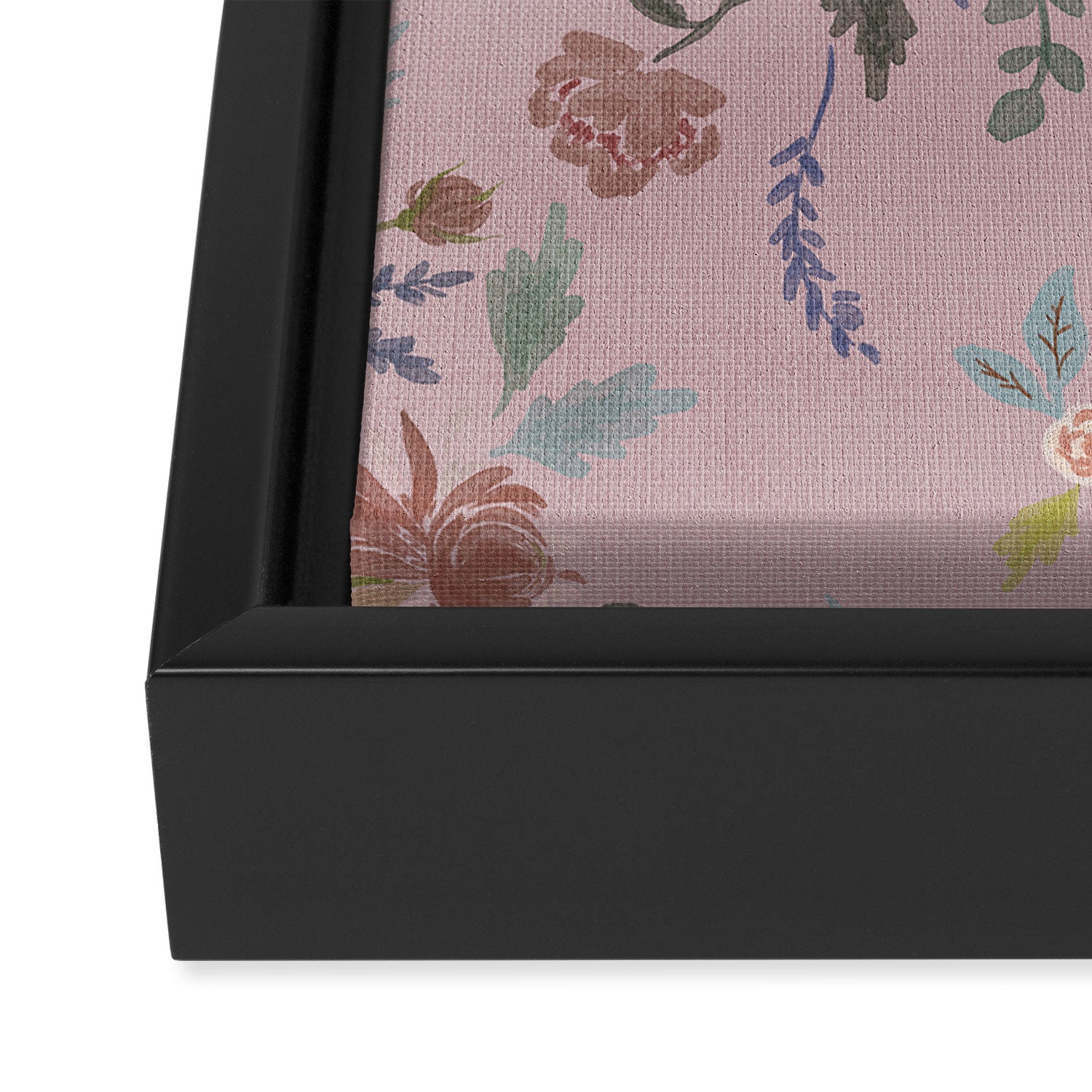 Bohemian Watercolor Floral - Cool Pink Framed Canvas Print Gallery Image 3