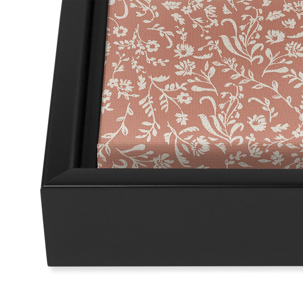 Boho Ditsy Floral on Terracotta Framed Canvas Print Gallery Image 3