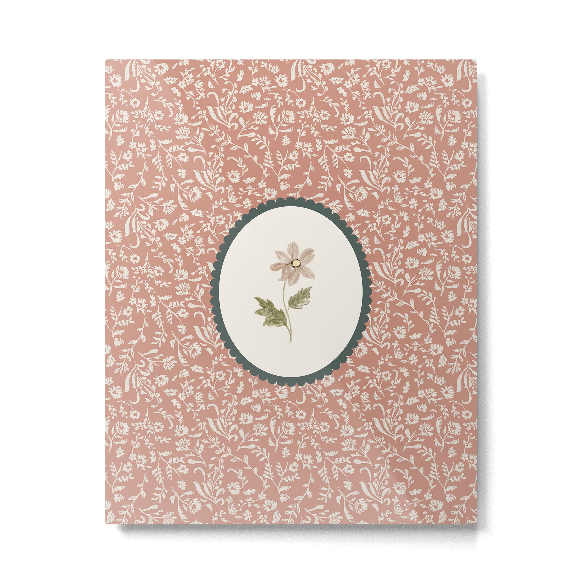 Boho Ditsy Floral on Terracotta Metal Print Gallery Image 6