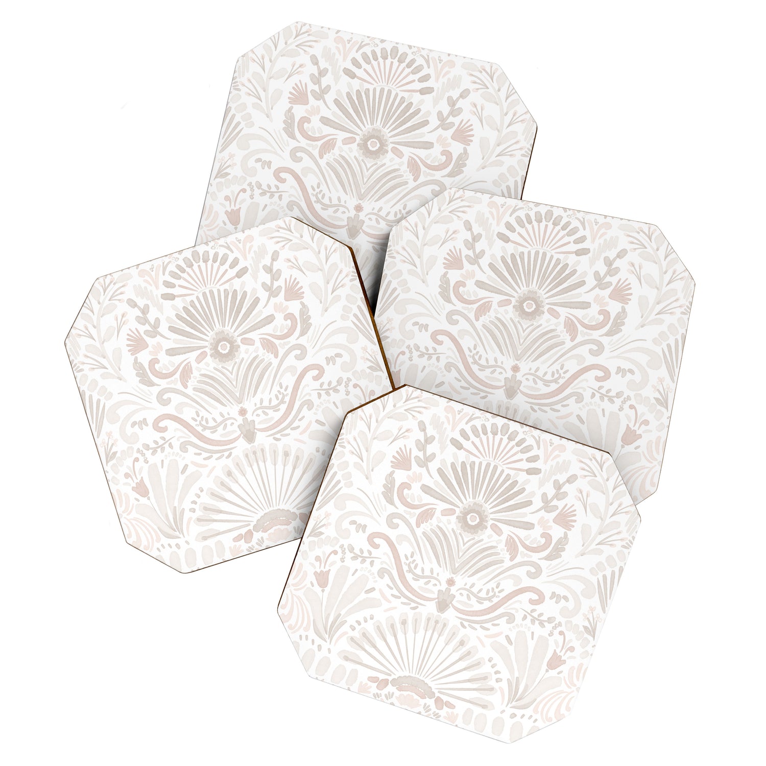 Boho Watercolor Geometric - Neutral Coaster Gallery Image 1