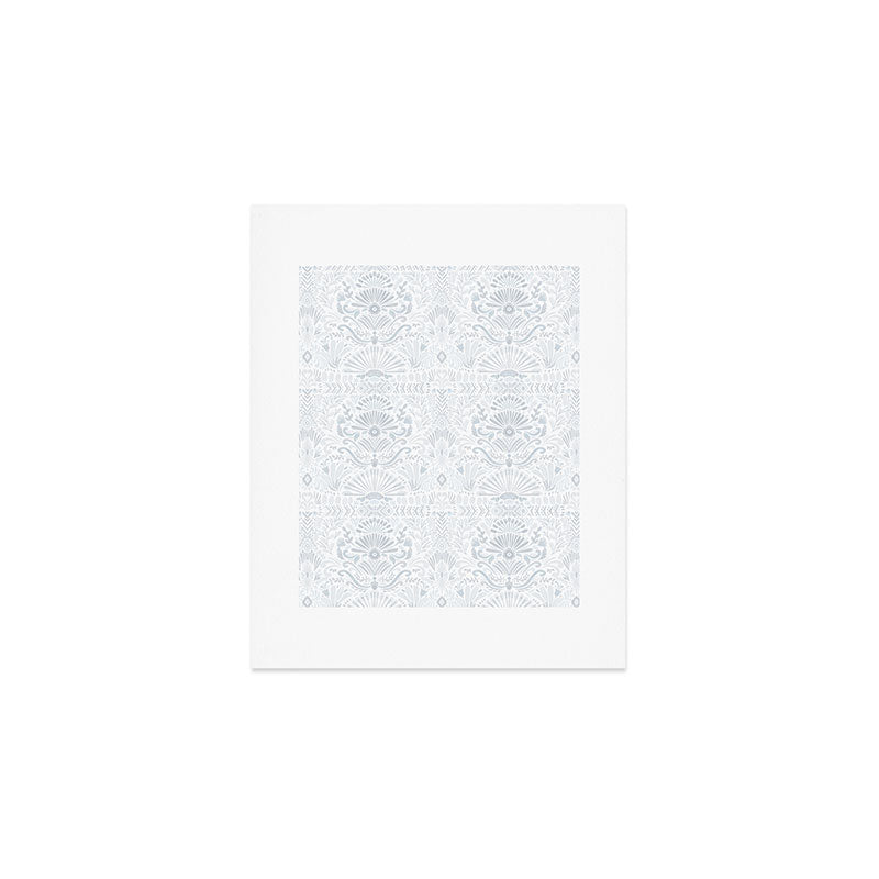 Boho Watercolor Geometric Pattern - Blue Art Print Gallery Image 1
