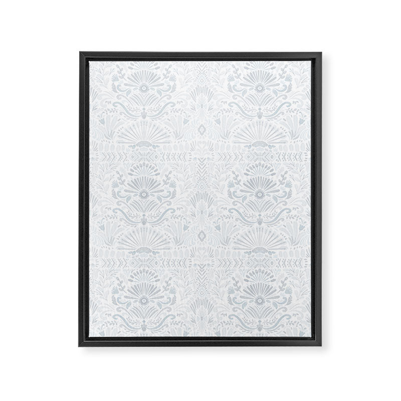 Boho Watercolor Geometric Pattern - Blue Framed Canvas Print Gallery Image 8