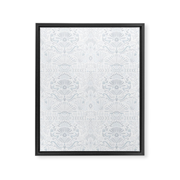 Boho Watercolor Geometric Pattern - Blue Framed Canvas Print Gallery Image 1