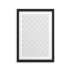 Cafe Vintage Block Print Floral - Blue Green Framed Art Print Gallery Image 2