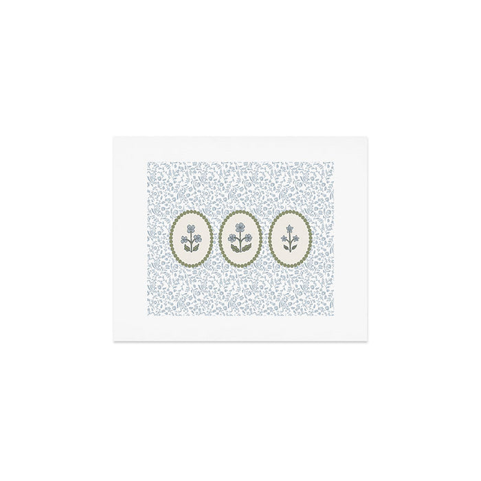 Ditsy Block Print Floral Tryptich Art Print Gallery Image 1
