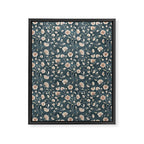 Ditsy Block Print Trailing Floral - Midnight Framed Canvas Print Gallery Image 6
